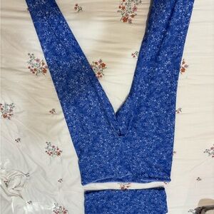 Fabletics Blue Floral Active Set 1XL
